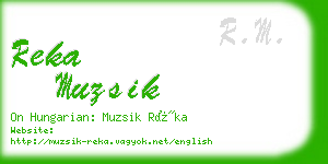 reka muzsik business card